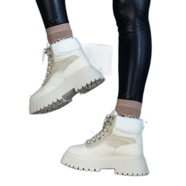 Beige sneakers with a thick sole and fur from Best Beige sneakers with a thick sole and fur from Best