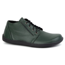 Olivier Barefoot women's leather shoes, slightly insulated, ankle-high with a zipper, 787 green Olivier Barefoot women's leather shoes, slightly insulated, ankle-high with a zipper, 787 green