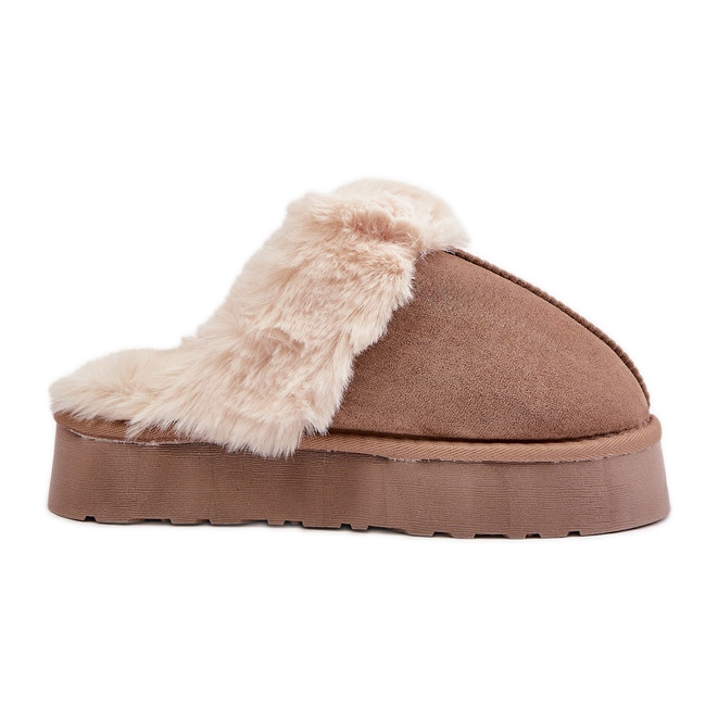 Women's Snow Boots with a Thick Sole and Fur, Dark Beige Doriola