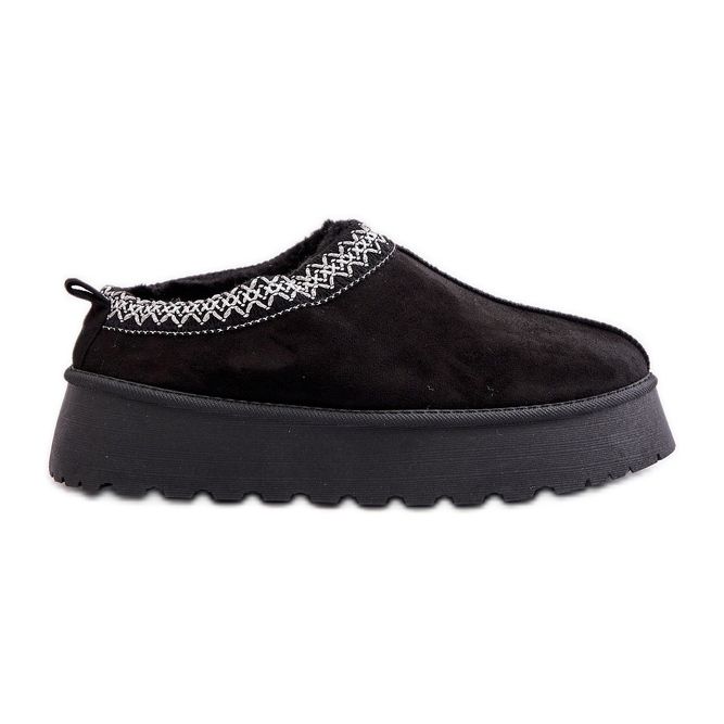 Black Tamilda Platform Snow Boots With Embroidery