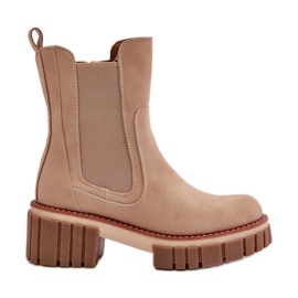Beige Insulated Zipper Chelsea Boots Linneviae Beige Insulated Zipper Chelsea Boots Linneviae