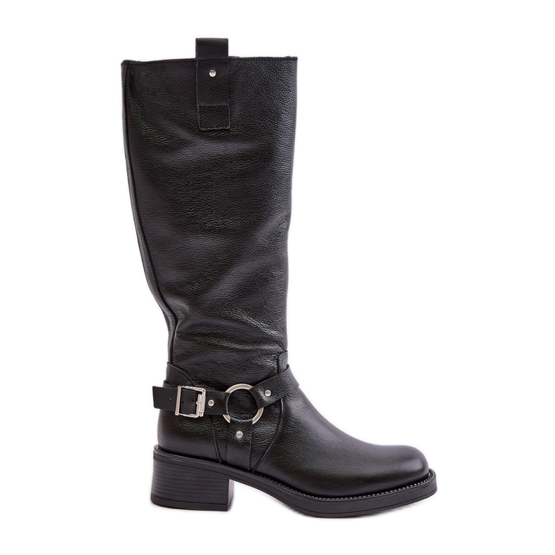 Zazoo 70141 Women's Leather Over-the-Knee Boots, Black