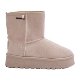 Women's High Platform Snow Boots Big Star OO274897 Light beige