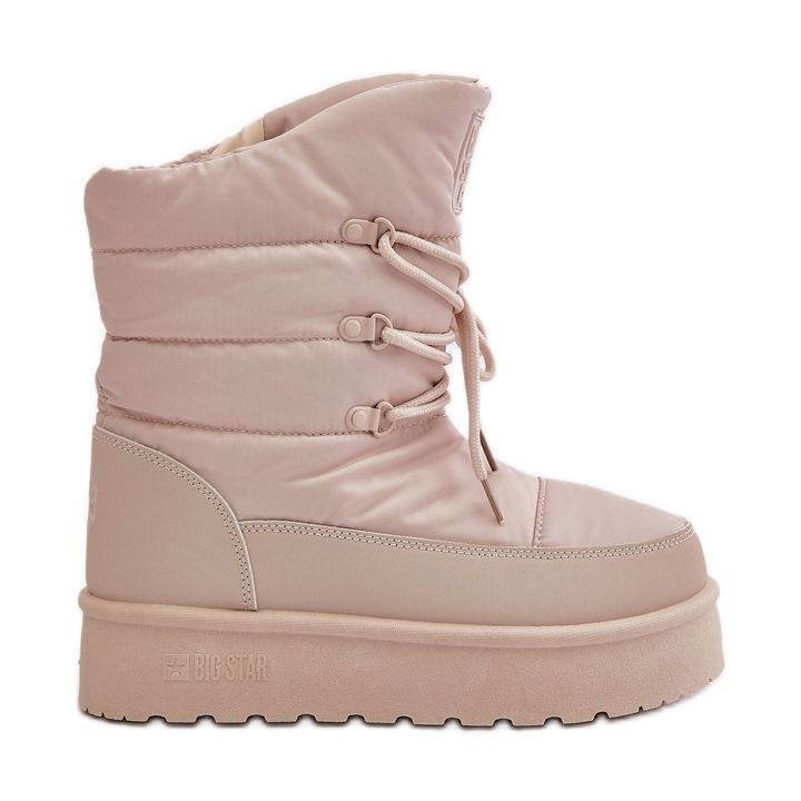 Platform Snow Boots With Zipper Big Star OO274885 Beige