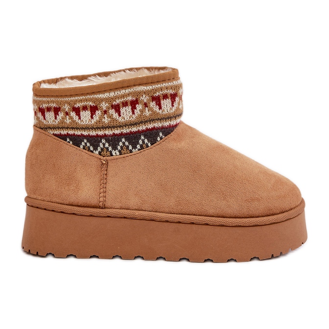 Women's Snow Boots With Pattern On Camel Avatharia Platform brown