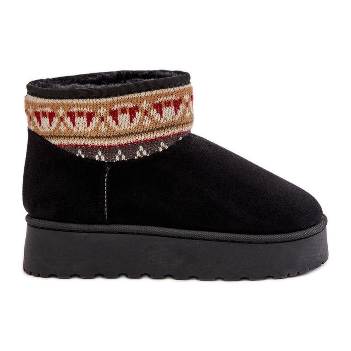 Women's Snow Boots With Pattern On Platform Black Avatharia