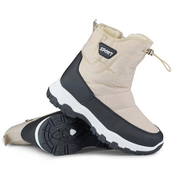 Women's snow boots with a cuff, beige 9159-4BE