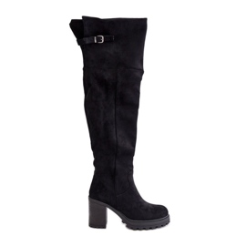 Black Niaviera Insulated Over-the-Knee High Heel Boots