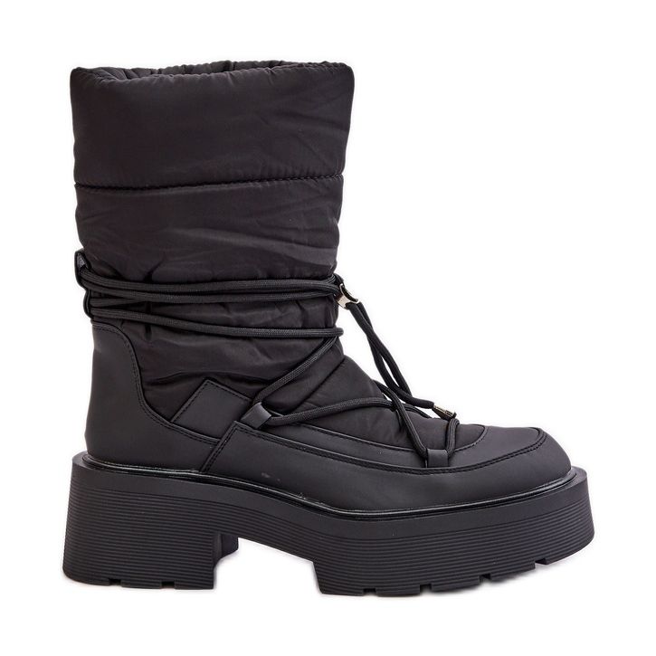 Black Seandriel Women's Snow Boots On Platform And Flat Heel
