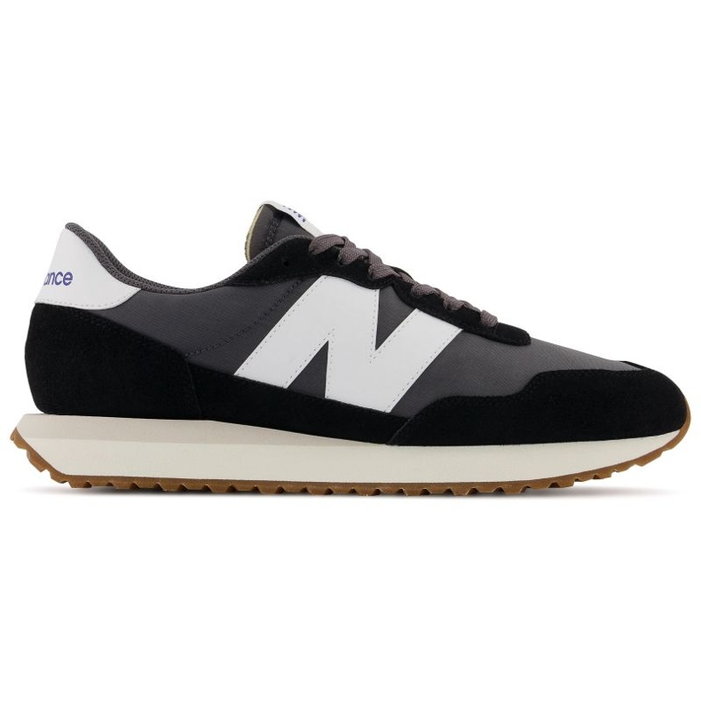 New Balance men's sneakers, lifestyle sports shoes, suede leather, black (MS237GA)