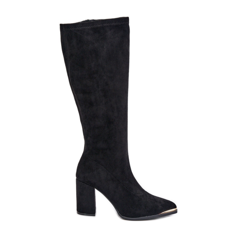 Eco Suede Boots with a block heel, Black Batirae
