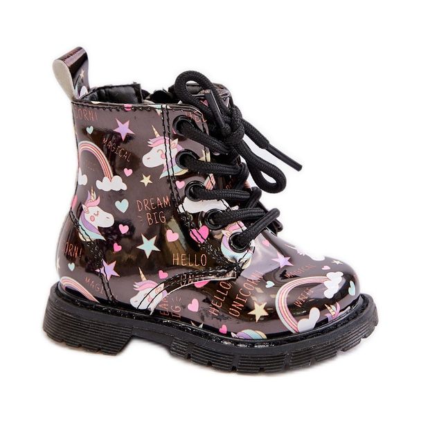 Children's Insulated Boots With Zipper Unicorns Black Tiptop
