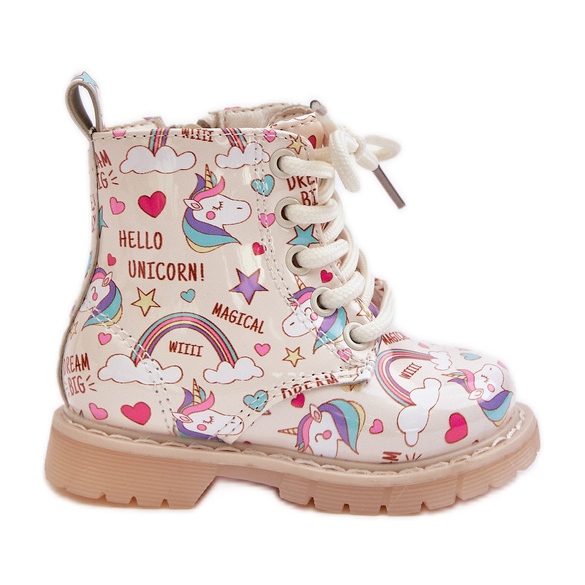 Children's Insulated Boots With Zipper Unicorns Beige Tiptop Children's Insulated Boots With Zipper Unicorns Beige Tiptop