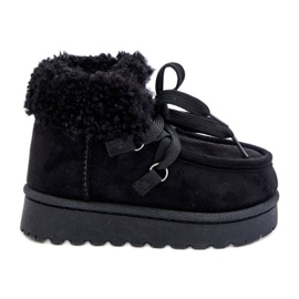 Black Adelane Children's Snow Boots Insulated with Fur