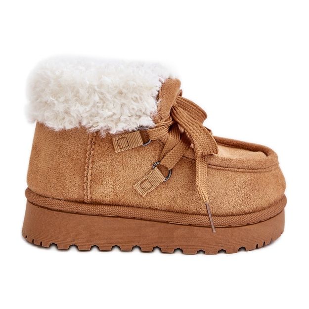Children's Snow Boots Insulated with Fur Camel Adelane brown Children's Snow Boots Insulated with Fur Camel Adelane brown