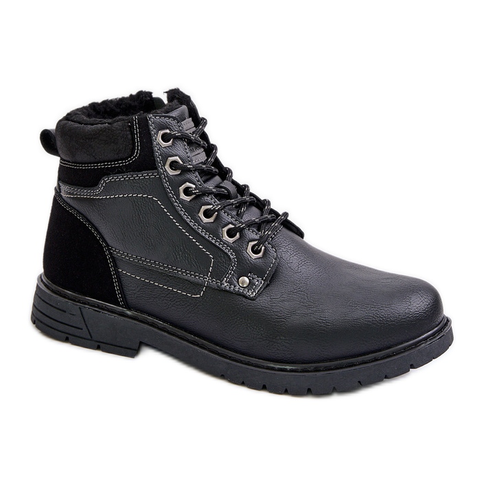 Men's Insulated Trappers Made of Eco Leather, Black Venredia Men's Insulated Trappers Made of Eco Leather, Black Venredia