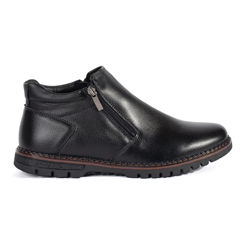 Black insulated men's ankle boots