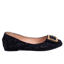 Ells Black buckle ballet flats