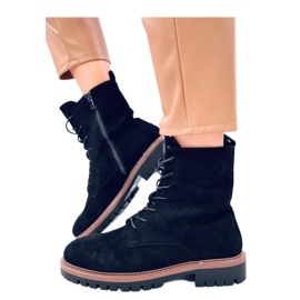 Suede lace-up boots black Suede lace-up boots black