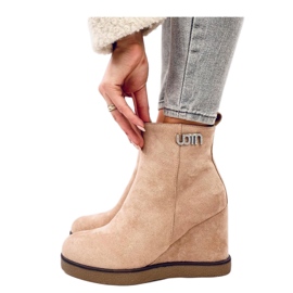 Rochelle Khaki wedge ankle boots beige Rochelle Khaki wedge ankle boots beige
