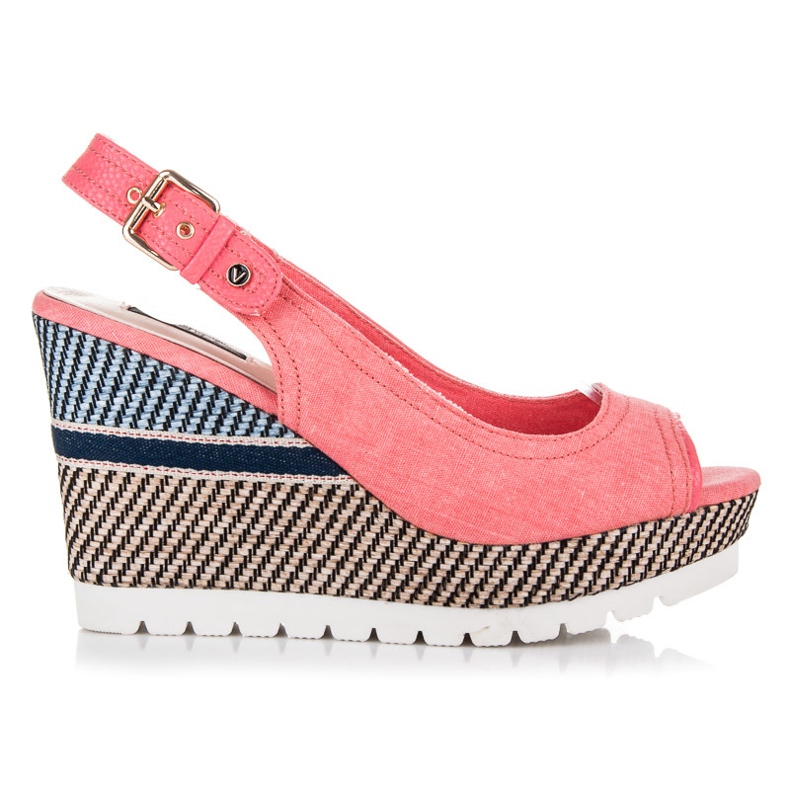 Vices Wedge Sandals With A Pattern pink