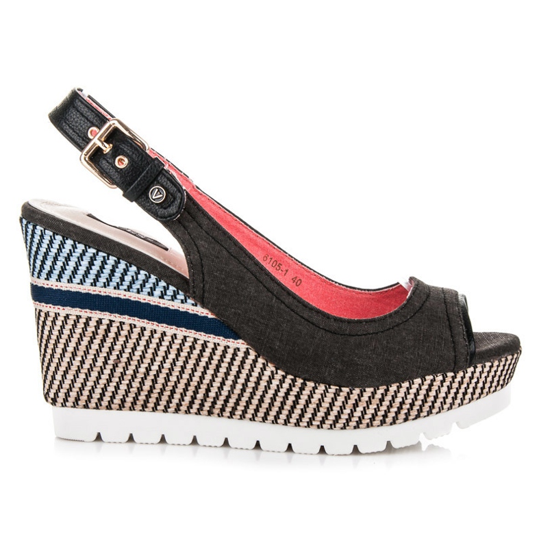Vices Wedge sandals with a pattern black