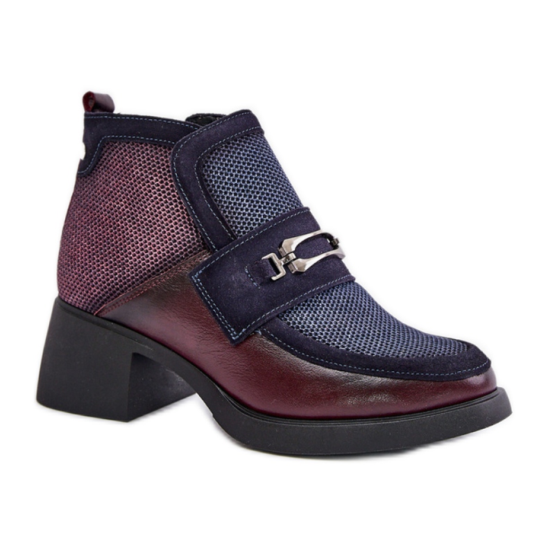 Maciejka 06747-23 Burgundy/Navy ankle boots red