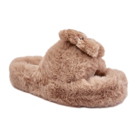 Slippers Model BG189P Beige with a teddy bear Slippers Model BG189P Beige with a teddy bear