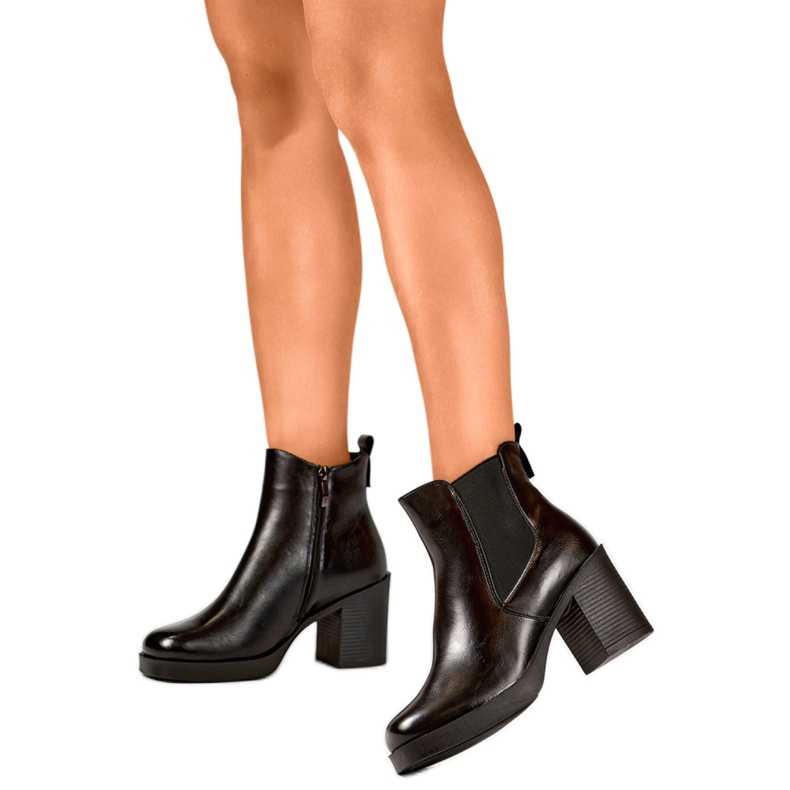 Women's Boots Lined with Fur 24-12453B black