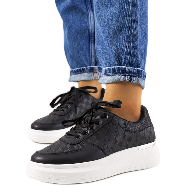 Black women's platform sneakers
