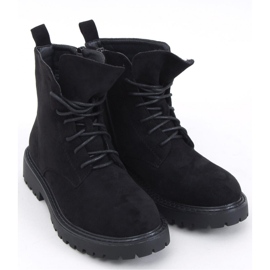 Gaten Black suede lace-up ankle boots -