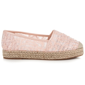 Vices Lace Espadrilles With Sequins pink