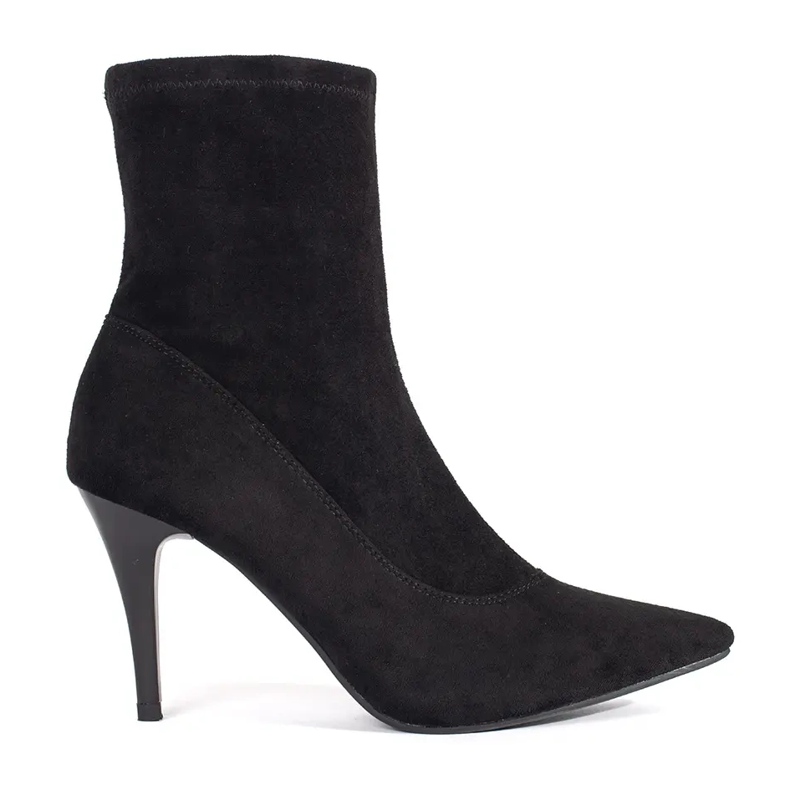 Sergio Leone Black suede elastic high-heeled ankle boots