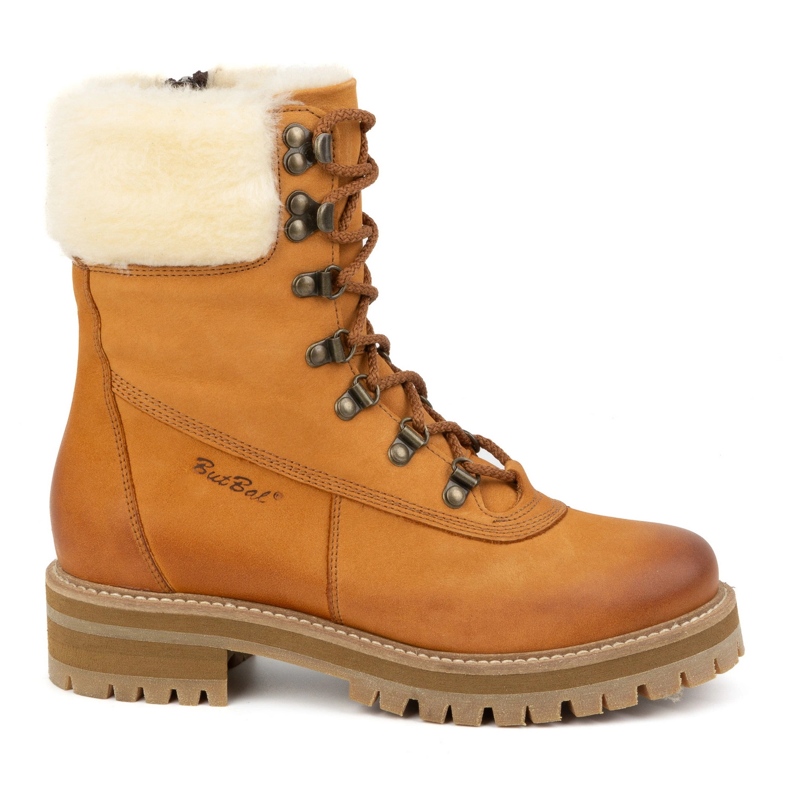 ButBal Women's leather boots, insulated winter boots, 329 Red orange