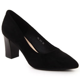 Black suede pointed-toe pumps by Sergio Leone PB403 Black suede pointed-toe pumps by Sergio Leone PB403