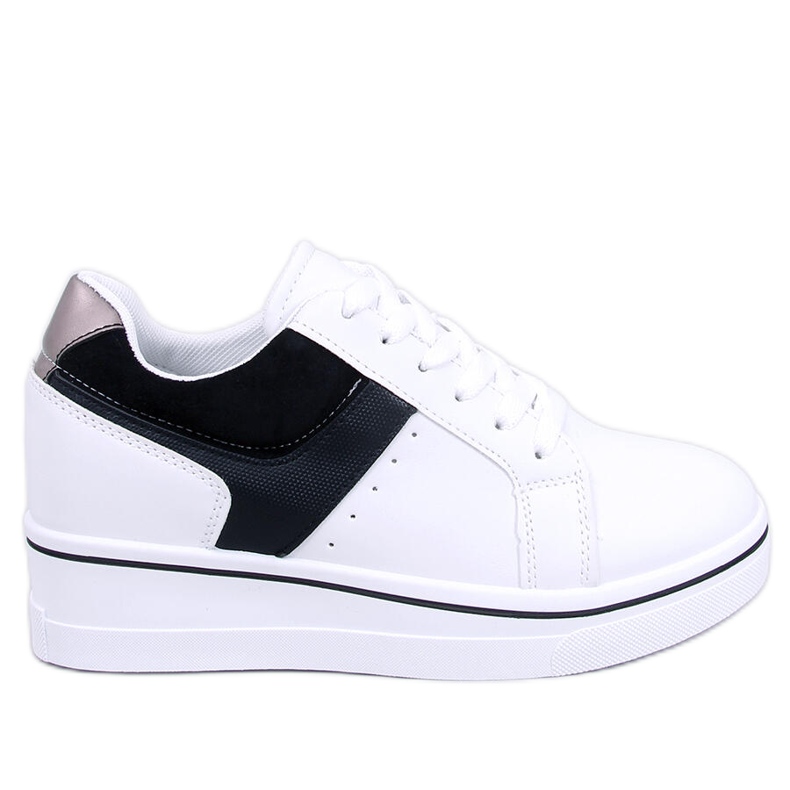 Women's sports sneakers with a hidden wedge, black white Women's sports sneakers with a hidden wedge, black white
