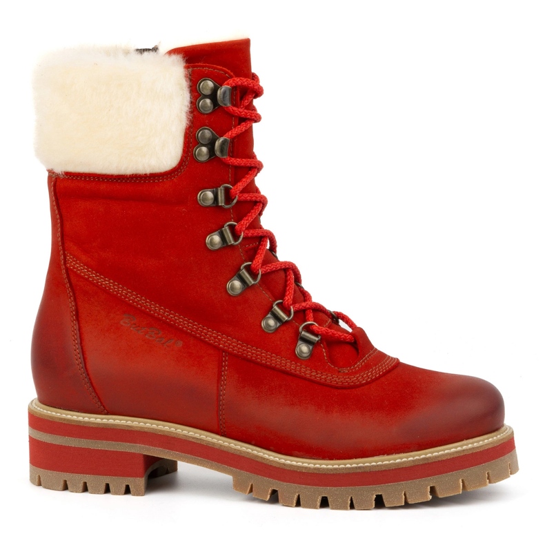 ButBal Women's leather boots, insulated winter boots, 329 Red