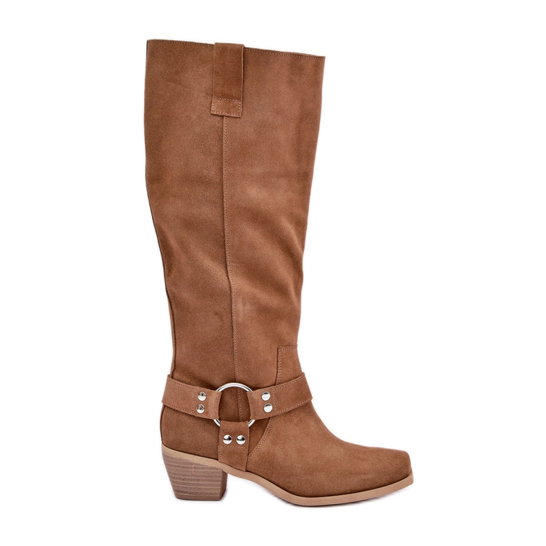 Suede Boots On Low Heels With Above The Knee Zazoo 3444/O Camel brown Suede Boots On Low Heels With Above The Knee Zazoo 3444/O Camel brown
