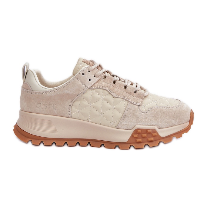 Women's Leather Sneakers Big Star OO274A315 Hi-Poly System Beige Women's Leather Sneakers Big Star OO274A315 Hi-Poly System Beige