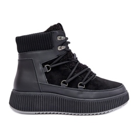 Women's Low Snow Boots On Platform, Black