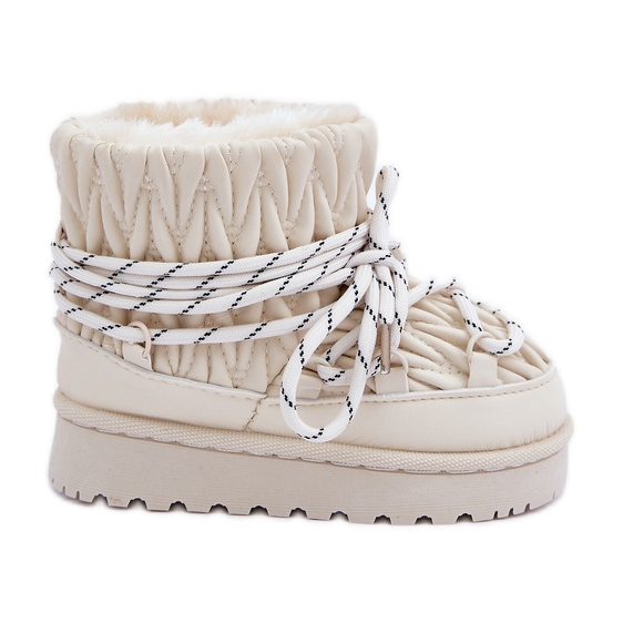 Children's Snow Boots Insulated with Thick Fur, Light Beige Children's Snow Boots Insulated with Thick Fur, Light Beige