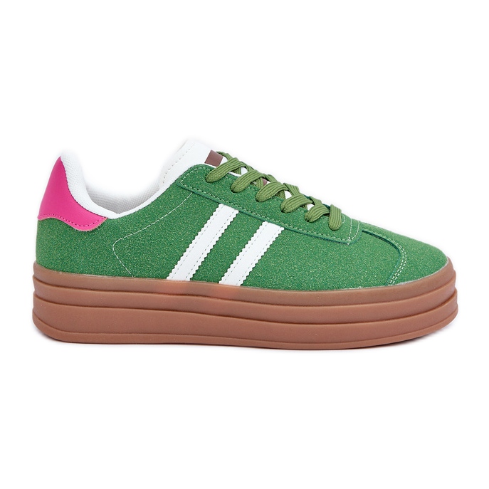 Women's Sports Sneakers on the Platform, Green