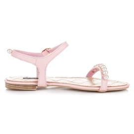 Vices Flat sandals with beads pink