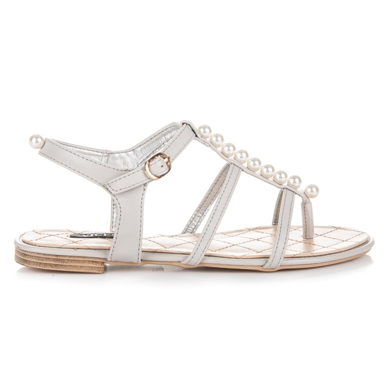 Vices Stylish sandals with beads grey