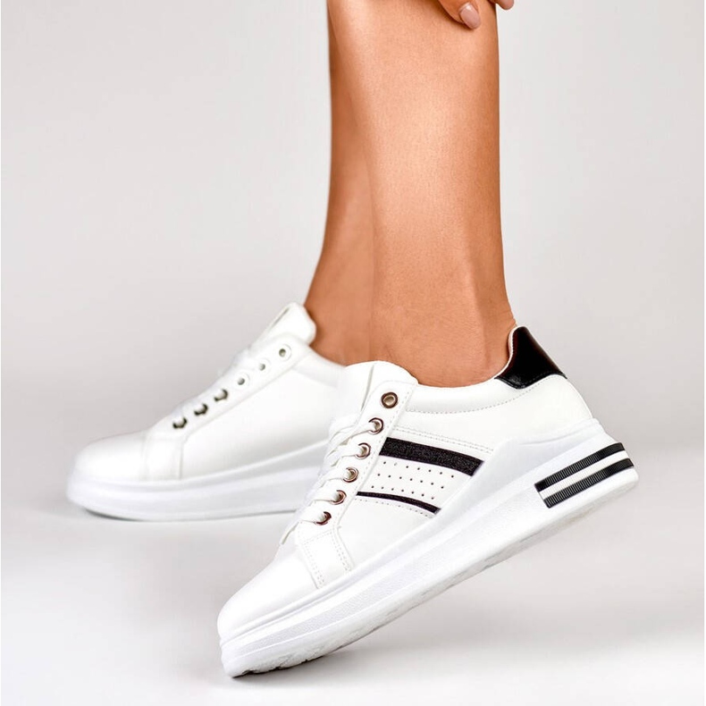 Women's sports shoes, platform sneakers, white AD-732W/B Women's sports shoes, platform sneakers, white AD-732W/B