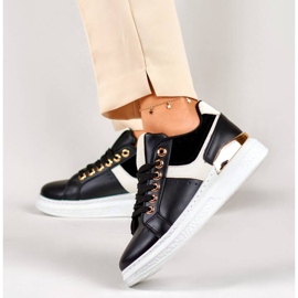 Women's platform sneakers, black JF3060B
