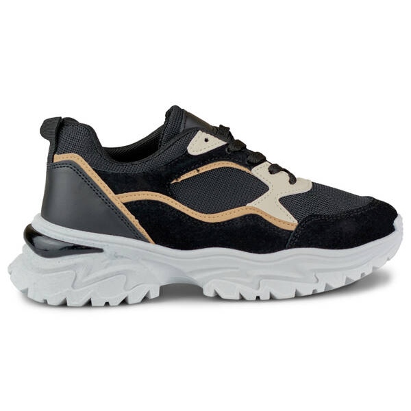 Women's sneakers with a thick sole, black 9062-B