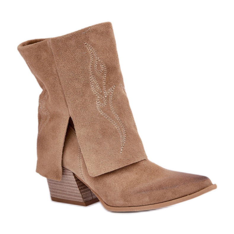 Women's Uninsulated Cowboy Boots Zazoo 3488 beige