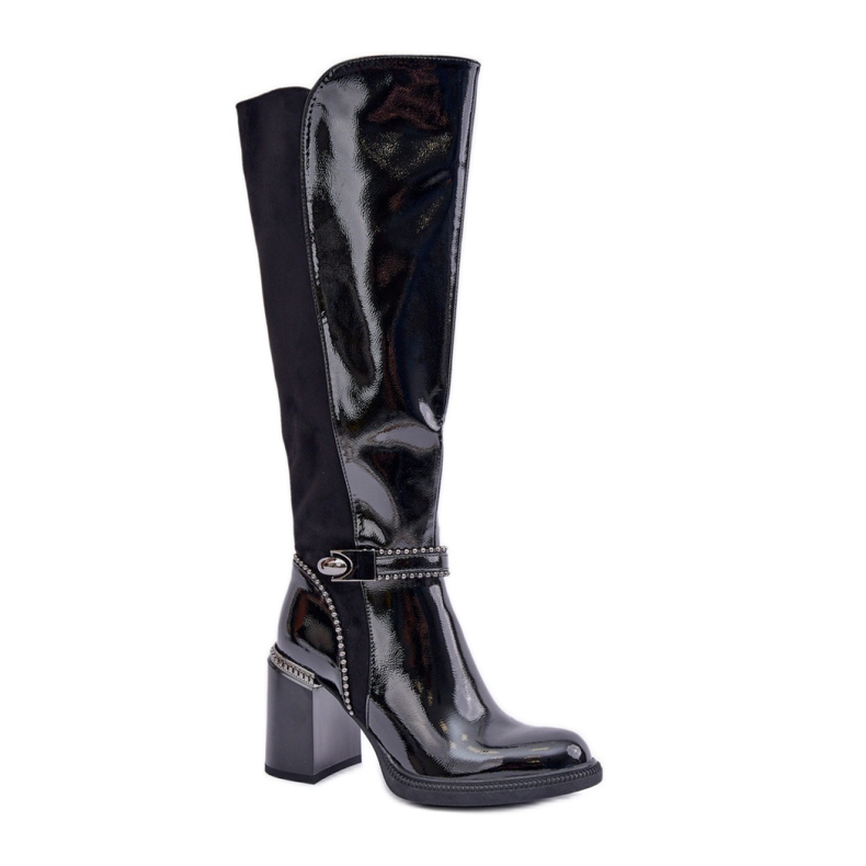 Women's Patent Leather Boots Da MR880-055 black Women's Patent Leather Boots Da MR880-055 black