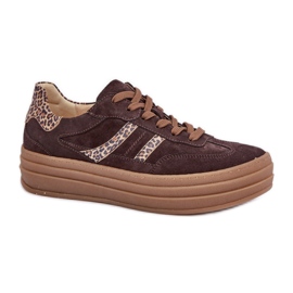 Zazoo N1176 Suede Leather Sports Shoes brown